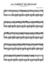 Téléchargez l'arrangement pour piano de la partition de La jument de Michao en PDF